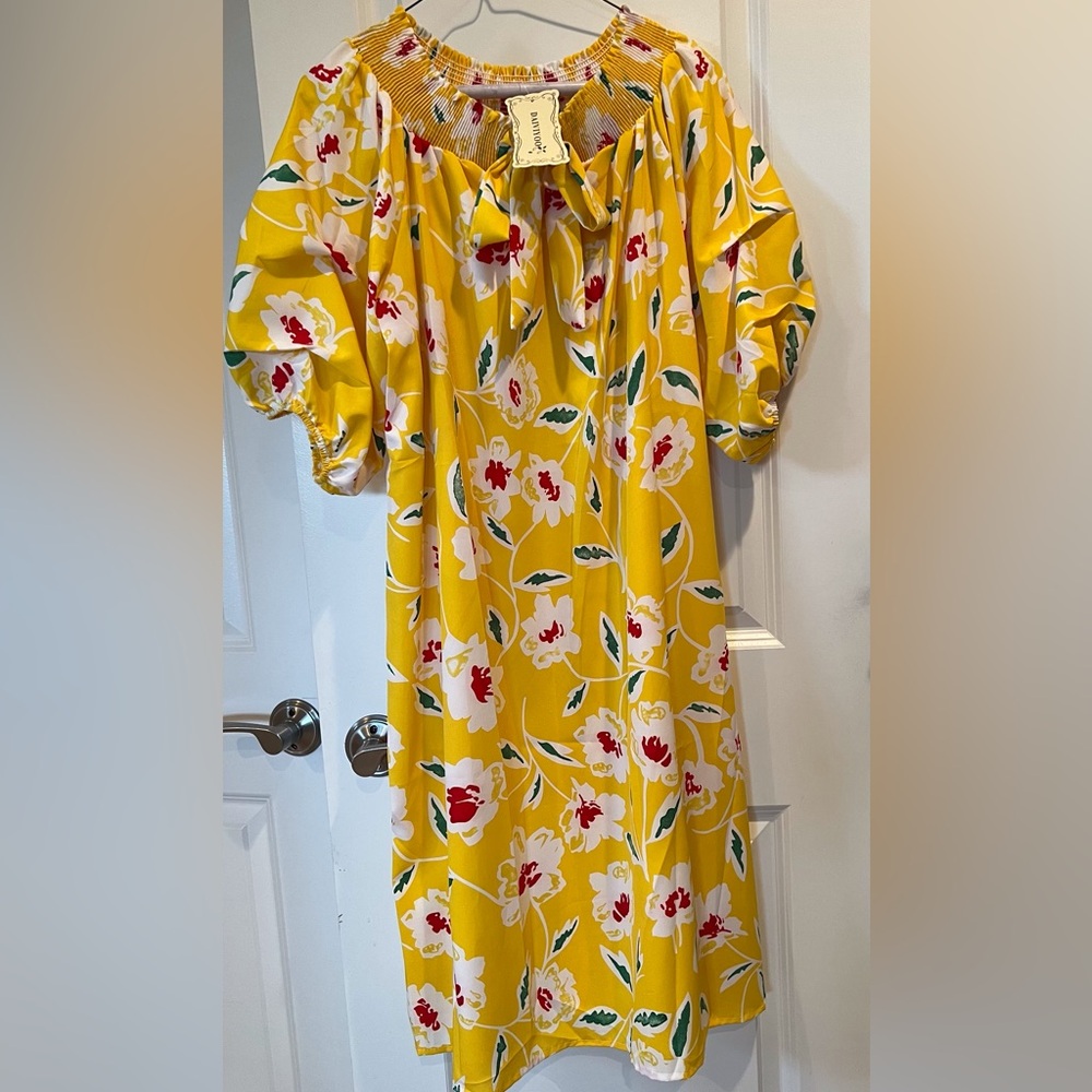 Yellow floral dress